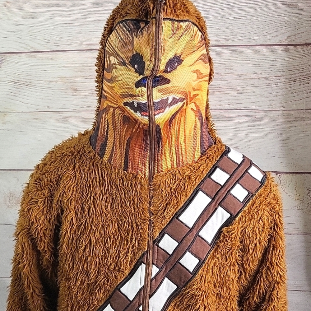 Star Wars Chewbacca zip-up jacket with mask hoodie sz Med